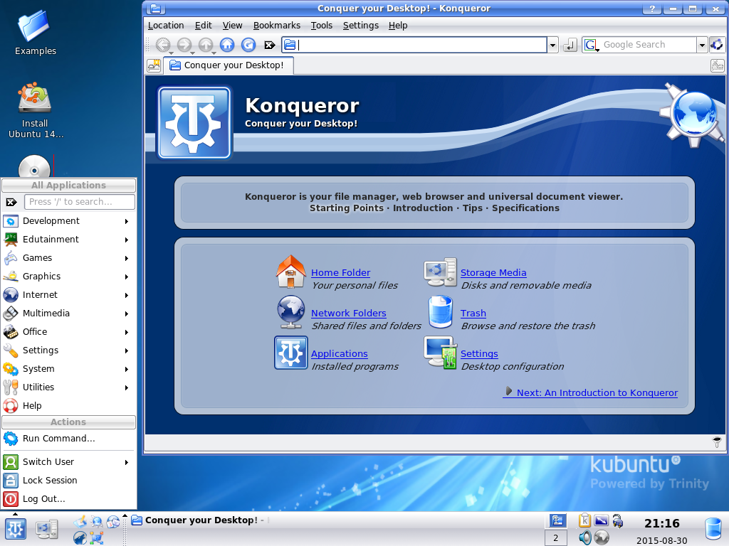 Trinity R14.0.1 Desktop] With Konqueror and Kicker